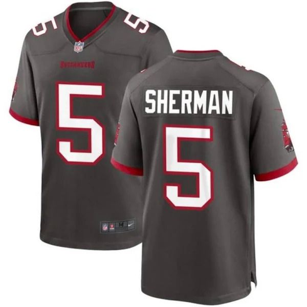 Men Tampa Bay Buccaneers #5 Richard Sherman Nike Pewter Alternate Game NFL Jersey